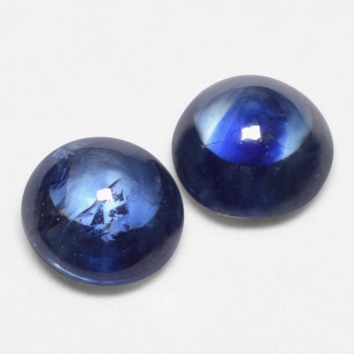 Dark Blue Sapphire Gem - 0.4ct Round Cabochon (ID: 545204)