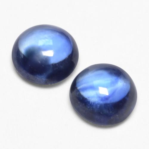 Deep Blue Sapphire Gem - 0.4ct Round Cabochon (ID: 545206)