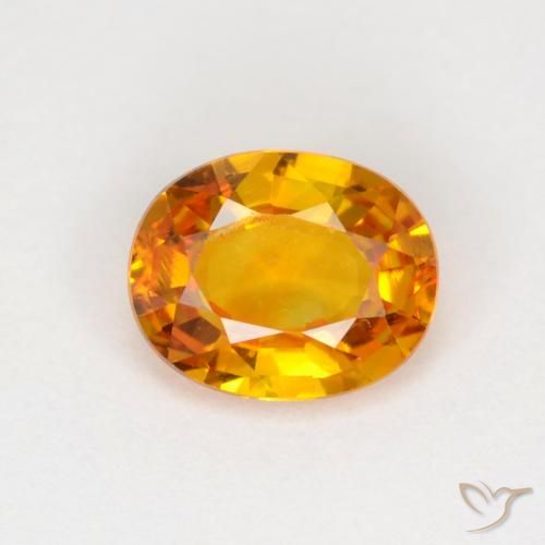0.72ct Natural Medium Orange Sapphire, Oval, VVS-VS