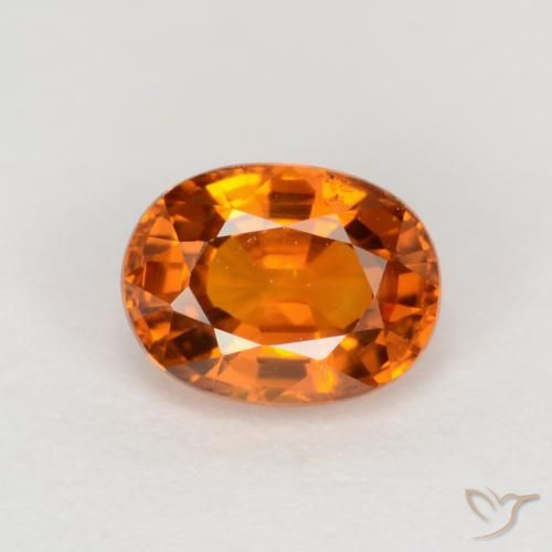0.72ct Natural Medium-Dark Orange Sapphire, Oval, VVS-VS