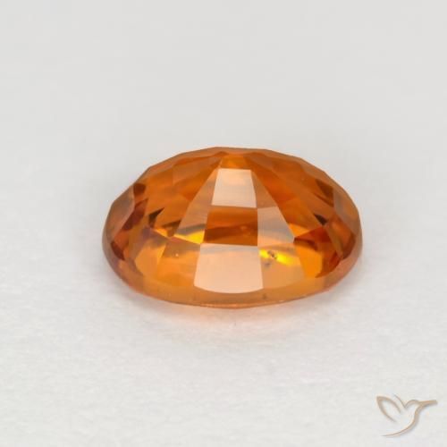 Sapphire Gemstone in 5.8 x 4.4 mm Size for Sale, Sapphire Stone in Medium-Dark Orange Color