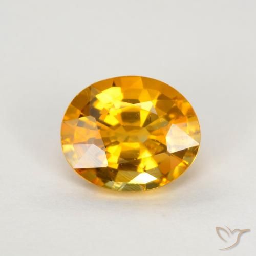 0.74ct Natural Medium Orange Sapphire, Oval, VS