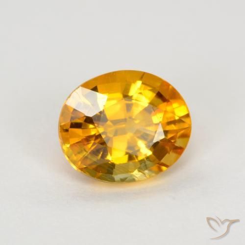 0.74 ct Orange Sapphire Stone, Natural Sapphire in Oval Facet Shape for Sale
