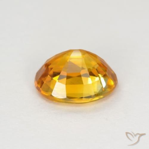 Sapphire Gemstone in 5.8 x 4.8 mm Size for Sale, Sapphire Stone in Medium Orange Color