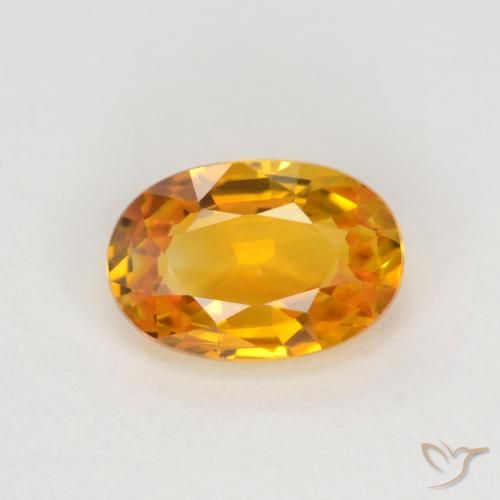 0.72ct Natural Deep Orange-Gold Sapphire, Oval, VVS-VS