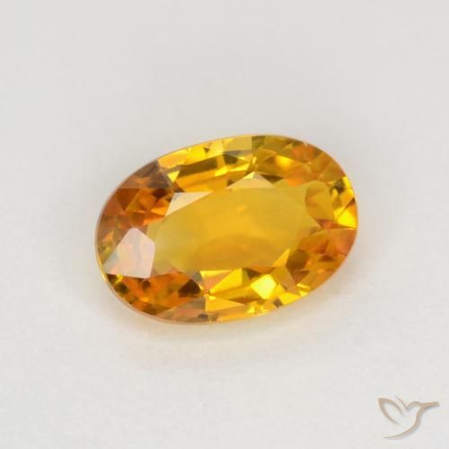 0.72 ct Golden Sapphire Stone, Natural Sapphire in Oval Facet Shape for Sale