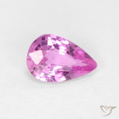 0.46 ct Purple Sapphire Stone, Natural Sapphire in Pear Facet Shape for Sale