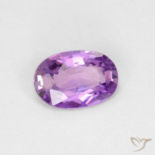 0.43 ct Purple Sapphire Stone, Natural Sapphire in Oval Facet Shape for Sale