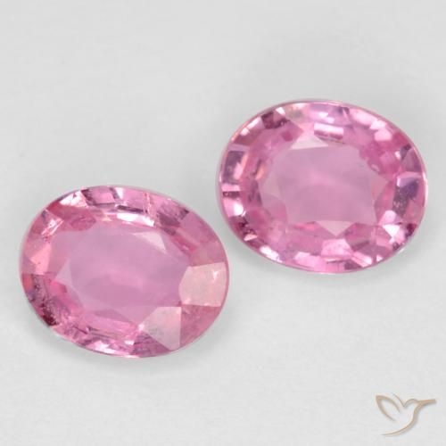 0.82 ctw Pink Sapphire Stones, Natural Sapphire in Oval Facet Shape for Sale