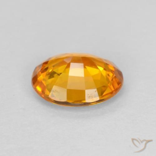Sapphire Gemstone in 6 x 5.1 mm Size for Sale, Sapphire Stone in Gold Color