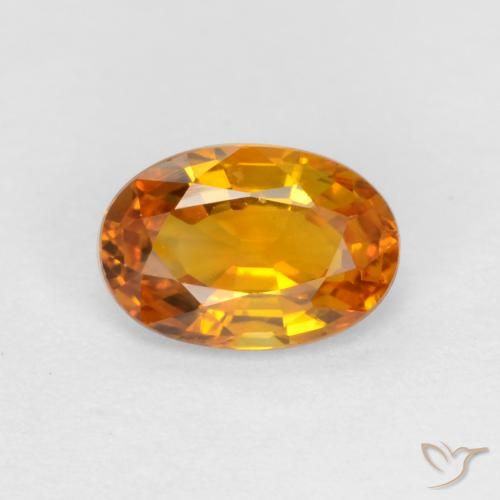 Deep Orange-Gold Sapphire Gem - 0.7ct Oval Facet (ID: 545574)