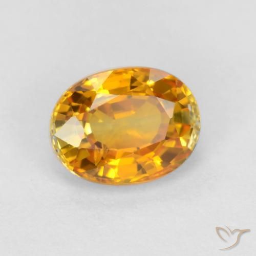 0.72 ct Golden Sapphire Stone, Natural Sapphire in Oval Facet Shape for Sale