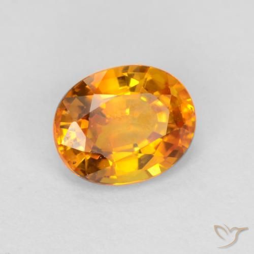 0.72 ct Golden Sapphire Stone, Natural Sapphire in Oval Facet Shape for Sale