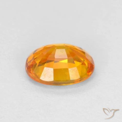 Sapphire Gemstone in 5.8 x 4.7 mm Size for Sale, Sapphire Stone in Dark Orange-Gold Color