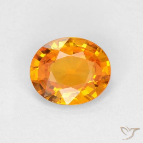 0.49ct Natural Dark Orange Sapphire, Oval, VVS-VS