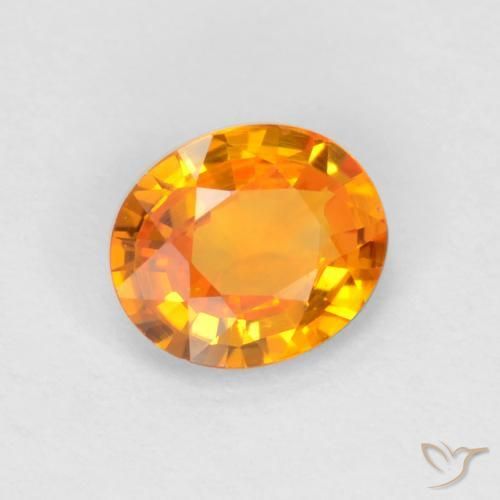 0.49 ct Golden Sapphire Stone, Natural Sapphire in Oval Facet Shape for Sale
