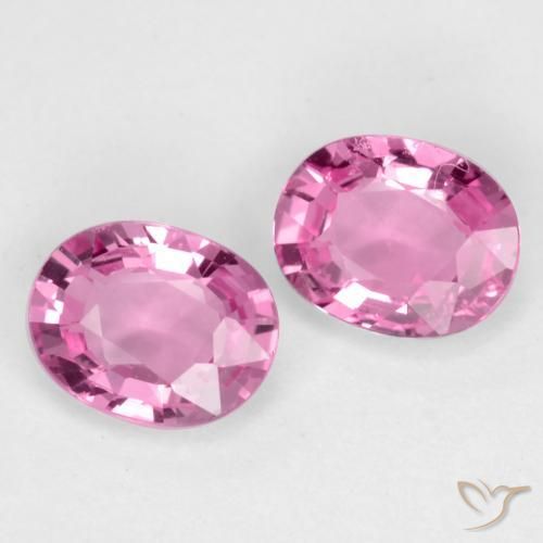 0.79 ctw Pink Sapphire Stones, Natural Sapphire in Oval Facet Shape for Sale