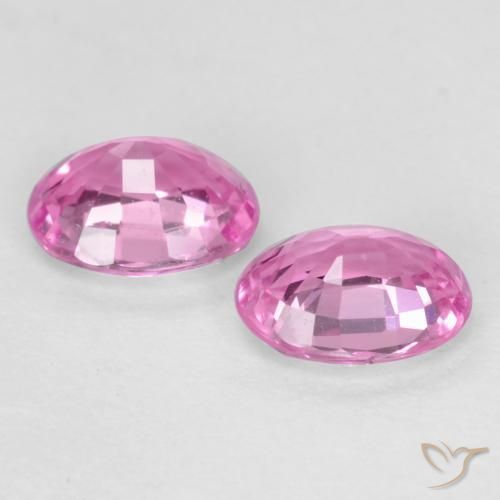 Sapphire Gemstones in 5 x 4 mm (calibrated) Size for Sale, Sapphire Stones in Medium Pink Color