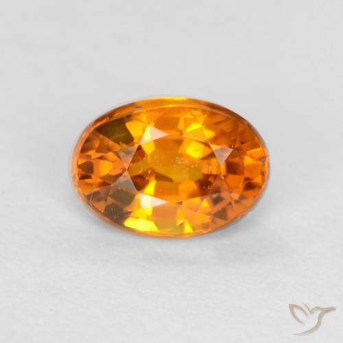 0.59ct Natural Apricot Orange Sapphire, Oval, VS