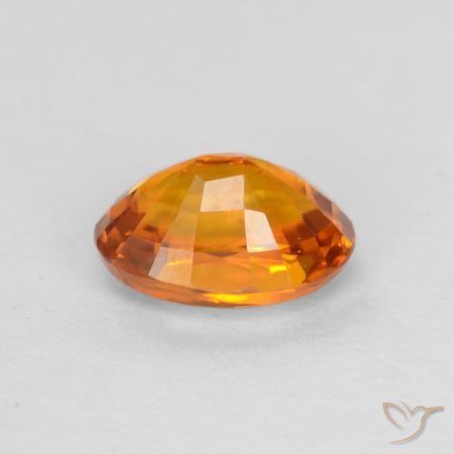 Sapphire Gemstone in 5.5 x 3.9 mm Size for Sale, Sapphire Stone in Apricot Orange Color