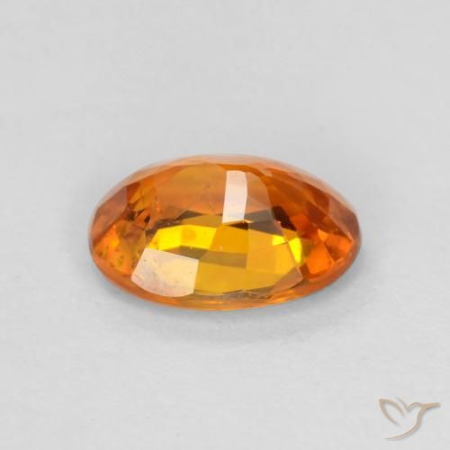 Sapphire Gemstone in 6.2 x 4.6 mm Size for Sale, Sapphire Stone in Bright Orange Color