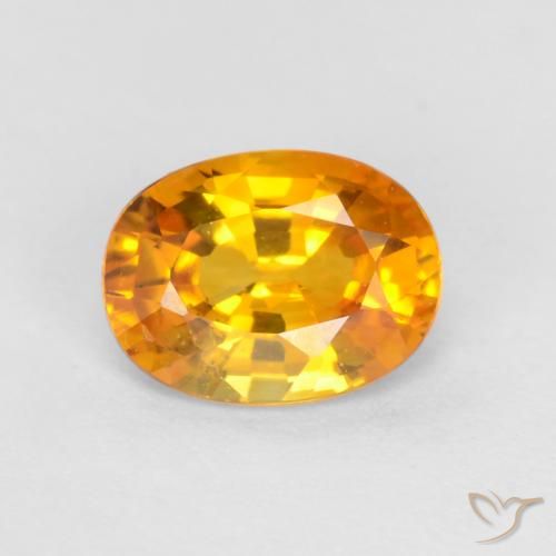 0.78ct Natural Bright Orange Sapphire, Oval, VS