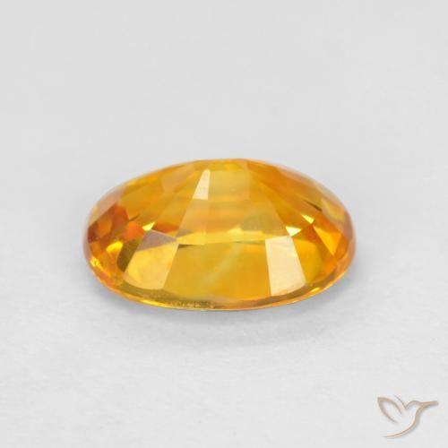 Sapphire Gemstone in 6.2 x 4.6 mm Size for Sale, Sapphire Stone in Bright Orange Color