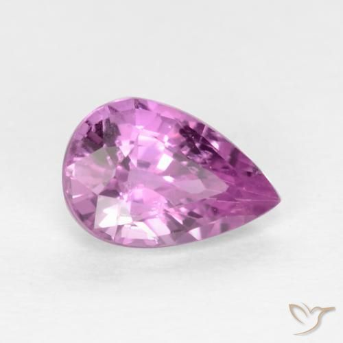 0.60 ct Purple Sapphire Stone, Natural Sapphire in Pear Facet Shape for Sale