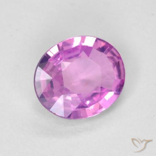 0.49 ct Purple Sapphire Stone, Natural Sapphire in Oval Facet Shape for Sale