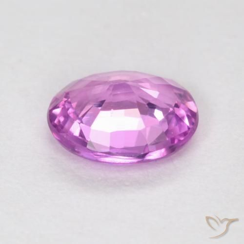 Sapphire Gemstone in 5.5 x 4.6 mm Size for Sale, Sapphire Stone in Deep Pinkish Purple Color