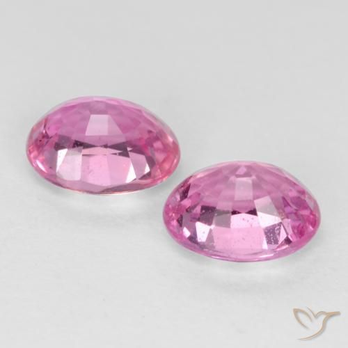 Sapphire Gemstones in 5 x 4 mm (calibrated) Size for Sale, Sapphire Stones in Medium Pink Color