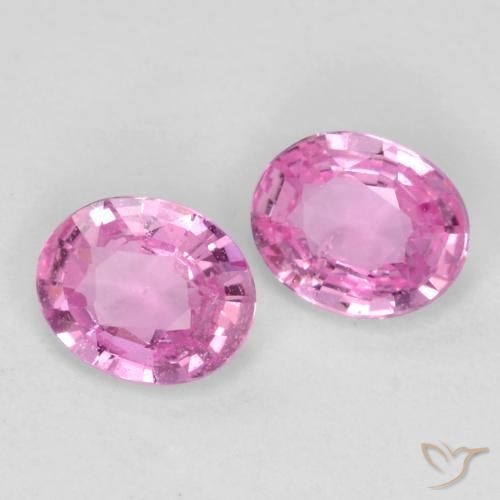 0.70 ctw Pink Sapphire Stones, Natural Sapphire in Oval Facet Shape for Sale