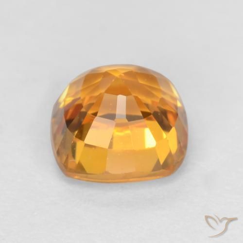 Sapphire Gemstone in 4.6 x 4.5 mm Size for Sale, Sapphire Stone in Medium Orange Color
