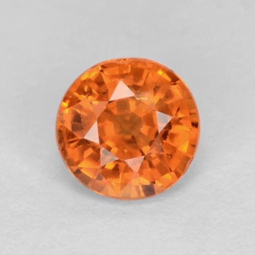 Bright Orange Sapphire Gem - 0.6ct Round Facet (ID: 548721)