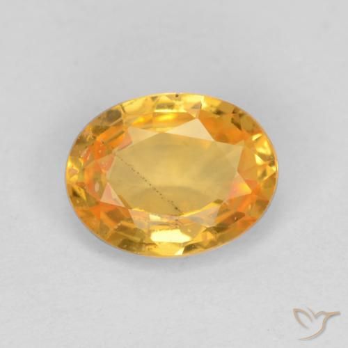 0.78ct Natural Medium-Light Orange-Gold Sapphire, Oval, VS