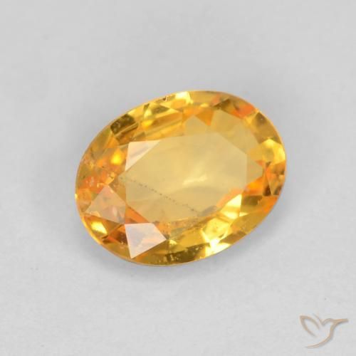 0.78 ct Golden Sapphire Stone, Natural Sapphire in Oval Facet Shape for Sale