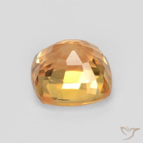 Sapphire Gemstone in 4.7 x 4.7 mm Size for Sale, Sapphire Stone in Orange-Gold Color