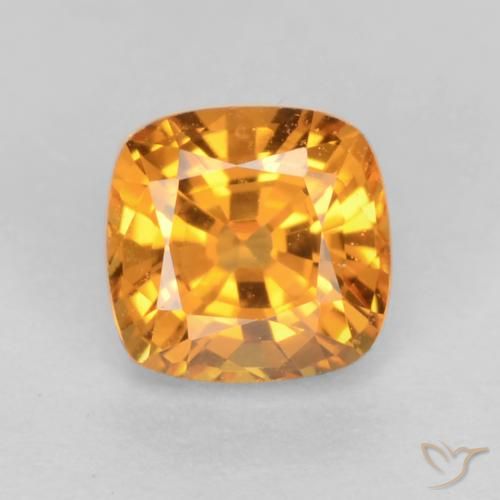 0.51ct Natural Dark Orange-Gold Sapphire, Cushion, VS