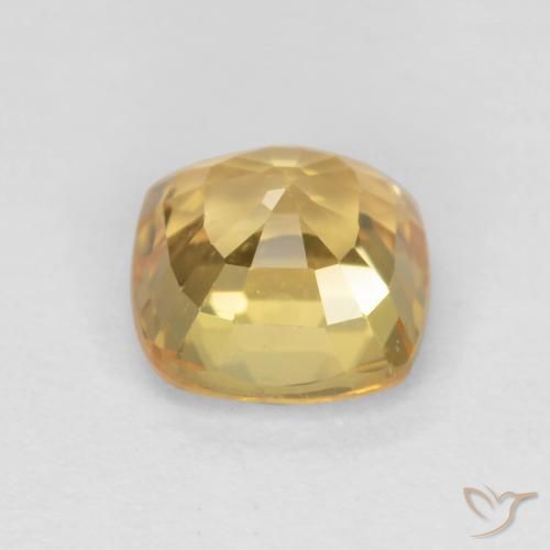 Sapphire Gemstone in 4.7 x 4.6 mm Size for Sale, Sapphire Stone in Medium-Dark Golden Color