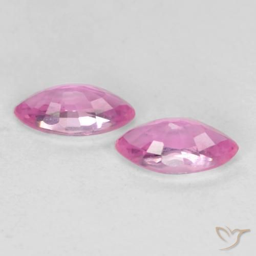 Sapphire Gemstones in 5.1 x 2.8 mm Size for Sale, Sapphire Stones in Bright Pinkish Purple Color