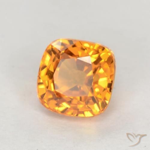 0.66 ct Golden Sapphire Stone, Natural Sapphire in Cushion-Cut Shape for Sale