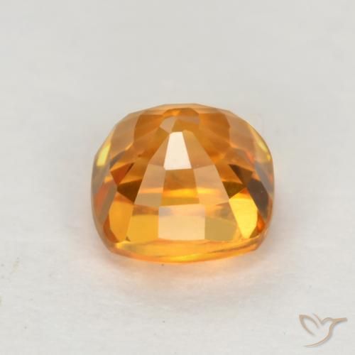 Sapphire Gemstone in 4.4 x 4.4 mm Size for Sale, Sapphire Stone in Deep Orange-Gold Color