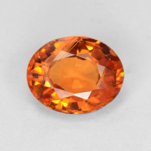 Reddish Orange Sapphire Gem - 0.9ct Oval Facet (ID: 549014)
