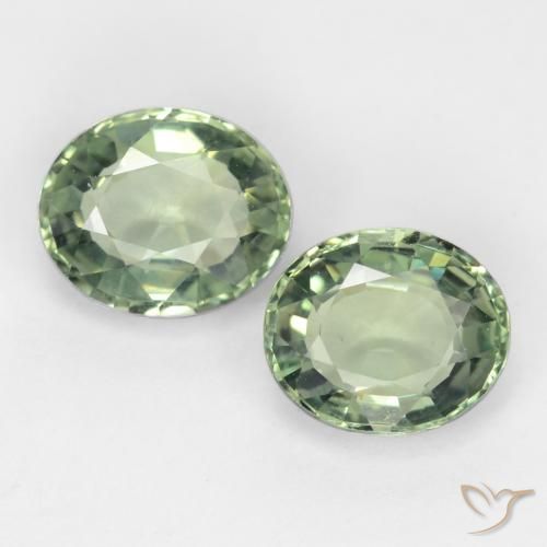 1.58ctw Natural Medium Light Green Sapphire, Oval, VVS-VS