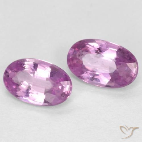 0.59 ctw Purple Sapphire Stones, Natural Sapphire in Oval Facet Shape for Sale