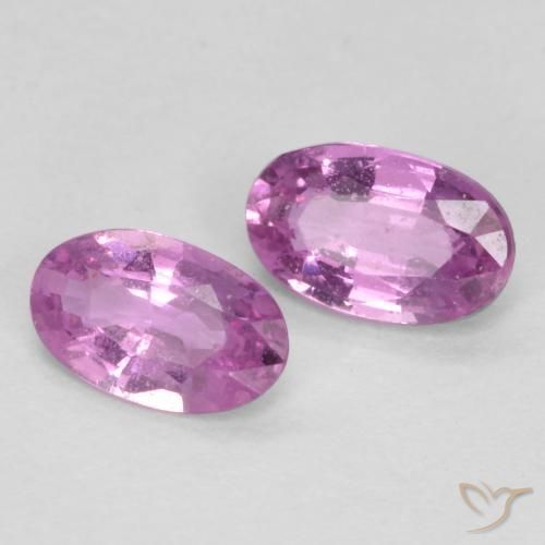 0.53 ctw Purple Sapphire Stones, Natural Sapphire in Oval Facet Shape for Sale