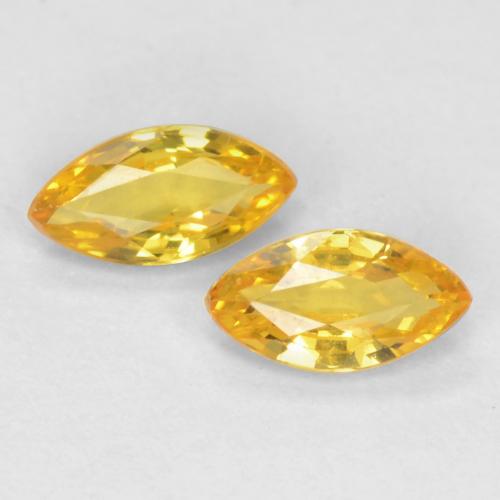 Deep Yellow Сапфир Камень - 0.2ct Фасетная Маркиза (ID: 549196)