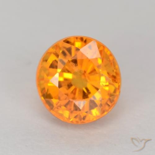 Medium Orange Sapphire Gem - 0.7ct Round Facet (ID: 550408)