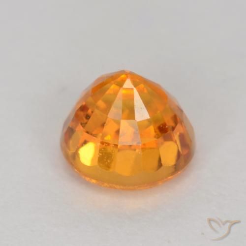 Sapphire Gemstone in 4.5 mm (calibrated) Size for Sale, Sapphire Stone in Medium Orange Color
