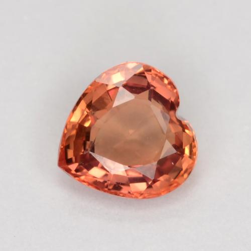 Orange Red Sapphire Gem - 0.5ct Heart Facet (ID: 550416)